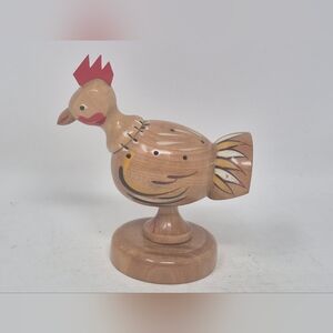 Vintage Wooden Turkey Tooth Pick Holder